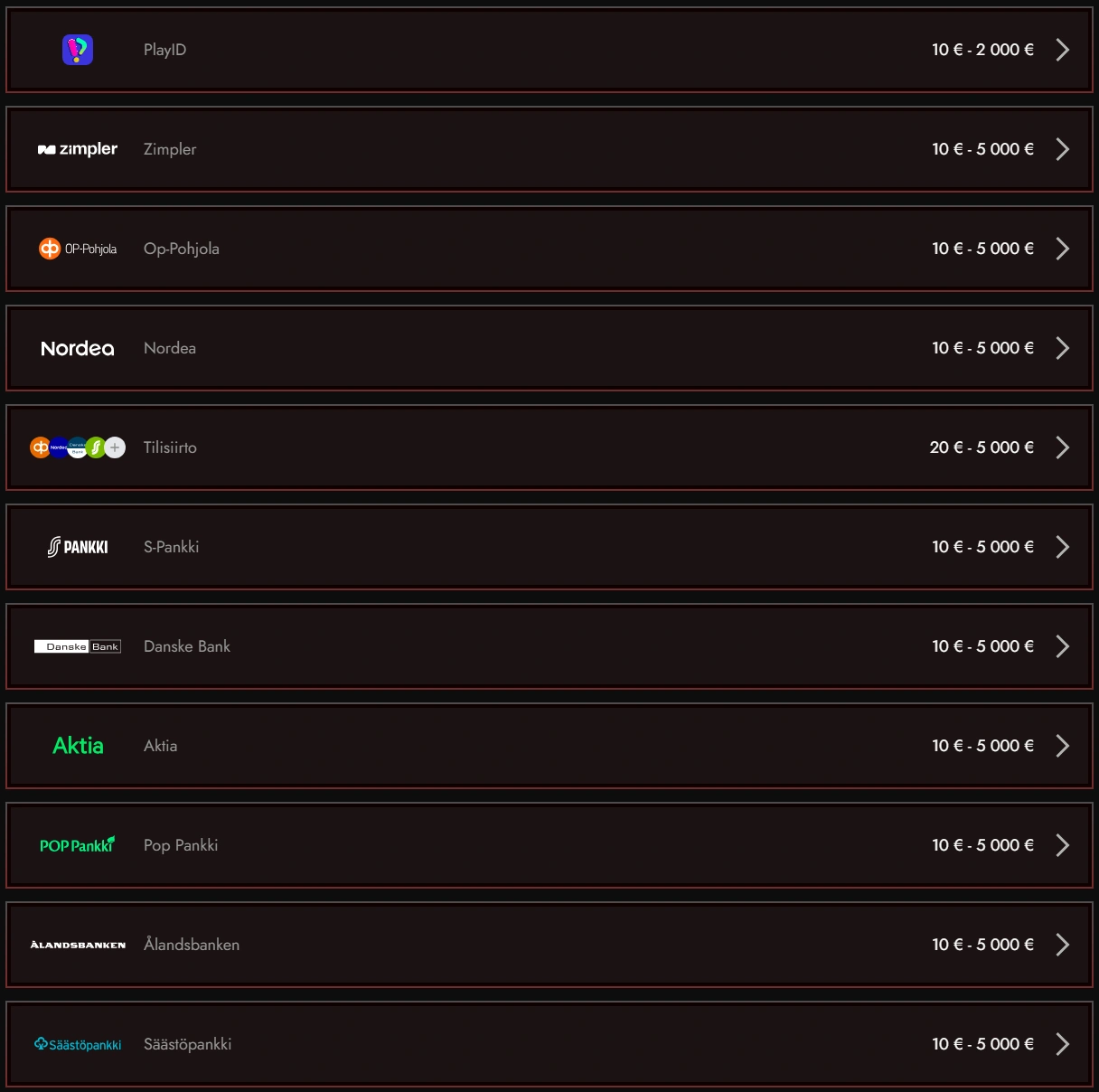 Legiano Casino Maksutavat