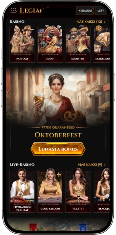 Legiano Casino Mobiilikokemus