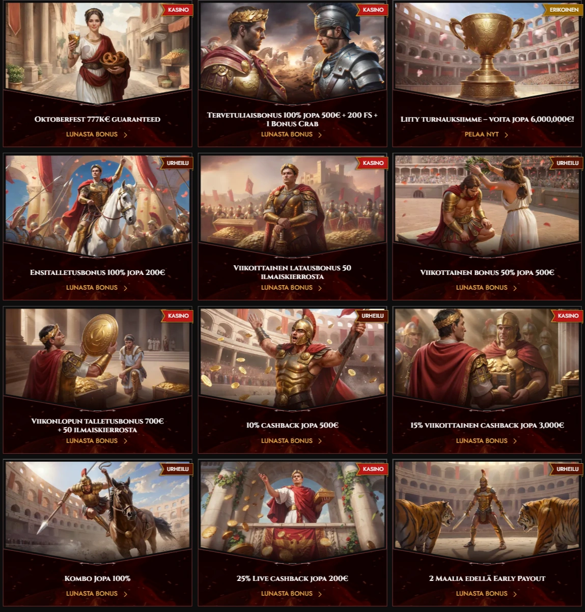 Legiano Casino Bonukset ja tarjoukset