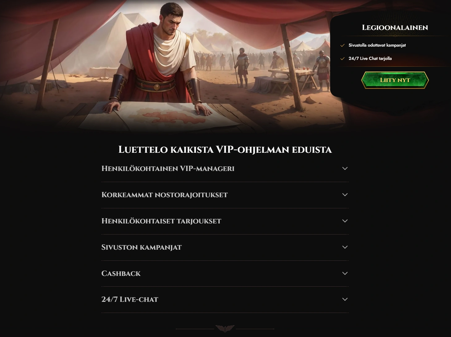 VIP-status Legiano Casinolla